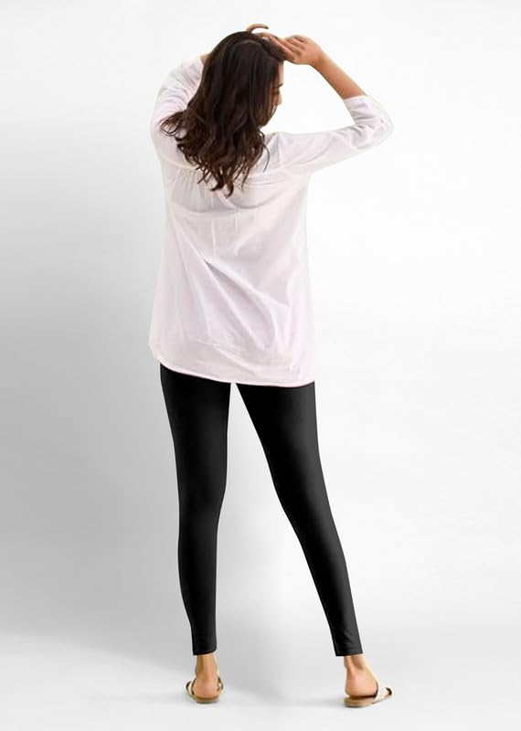 Image of TRENDMALLS Women's Super Combed Cotton Elastane Stretch Ankle Length Leggings with Ultrasoft Waistband