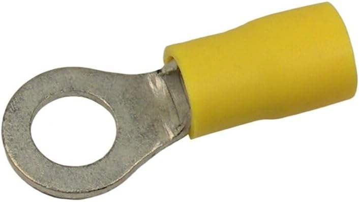 Pico 1904G 12-10 AWG(Yellow) Flared Vinyl Insulated Electrical Wiring #8 Ring Terminals 100 Per Package