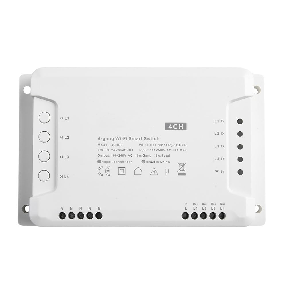 ZYWUOY per modulo interruttore luce SMART, relè WiFi a 4 canali con controllo RF per Alexa e casa, compatibile con 4CH R3 e 4CH PRO R3