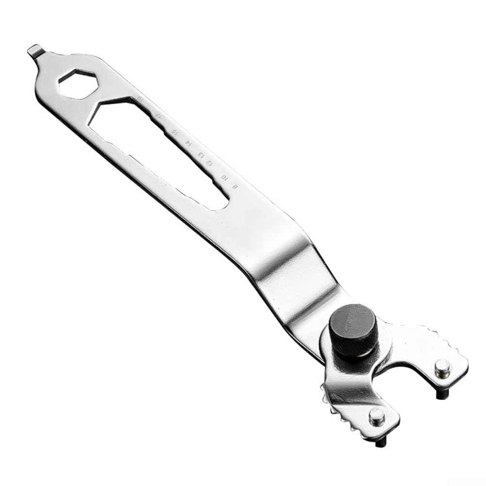 Adjustable Wrench for Angle Grinder 12-in-1 Multi Function Spanner with 15mm to 52mm Jaw Width, Heat-Treated High-Carbon Steel Lock Nut for Wr(ONLY Wrench)