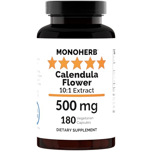 MONOHERB Calendula Flower Extract 500 mg - 180 Capsules