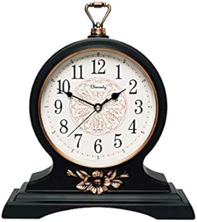 Mantel clock, 12-inch mantel clock, silent retro table clock, antique mantel clock (black) for living room/kitchen decoration