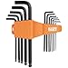 KLEIN TOOLS BLS22 22-Piece Long Ball-End Hex Key Wrench Set, SAE and Metric, Heat-Treated, L-Style, 1/16-Inch to 3/8-Inch and 1.5mm to 10mm
