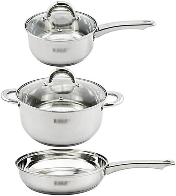 Stainless Steel Pots And Pans Set With Pan Cookware Set With Lid Frying Pan 5 Piece Kitchen Cookware Set (Color : A, Size : As the picture shows) (A As the picture shows)