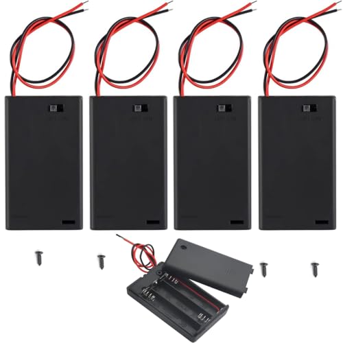 BKAEIMSTWR 8PCS 3AAA Battery Holder with Switch and Screws, 4.5V Battery Holder with Switch, 3 x 1.5V AAA Battery Holder Case with Wire and ON/Off Switch and Cover