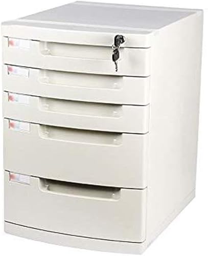 VUIKLCty File Cabinet File Storage Cabinet Lockable Office Organizer Drawer Convenient Collection Bookcase(Large 5 tier)