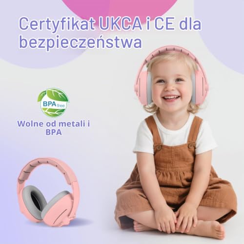 Ochronnik uszu 2 w 1 dla niemowląt i małych dzieci do 4 lat, redukcja szumów, regulowane nauszniki, wygodne słuchawki dziecięce podczas fajerwerków, koncertu, kina