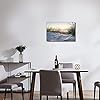 Sandy Beach Seascape Canvas Wall Art Sunset at the Baltic Sea Artwork with Weeds Ocean Nature Landscape for Bedroom Wall Decor for Living Room Hang Pictures Wall Artwork 8x12in #1