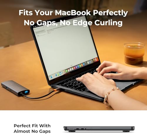 Image of YellowCult Premium Crystal Clear Hard Shell MacBook Cover 14 inch Case Compatible MacBook Pro 2025, 2024, 2023, 2022-21 Model M4 M3 M2 M1 A3112 A3185 A3401 A2918 A2992 A2779 A2442 Black