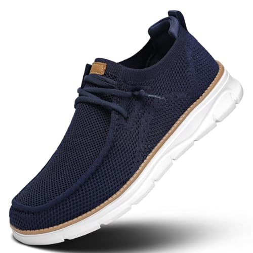Image of Mens Slip-on Loafers Comfortable Boat Shoes Casual Walking Sneakers Mesh Business Oxfords Work Lightweight Soft Sole