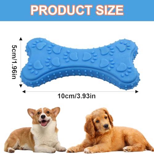MKEAWWU 3Pcs Robustes Hundespielzeug Knochen geformt Kauspielzeug aus Hartgummi, Zähne reinigen und Zahnfleisch massieren Zähne Beruhigen Jucken Welpe Kauen Spielzeug für mittlere kleine Hunde