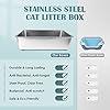 IKITCHEN Stainless Steel Cat Litter Box, Large Metal Litter Box for Cats, Never Absorbs Odors,Stain Free, Rustproof, Non Stick Smooth Surface, Anti-Slip Rubber Bottom, 23.5" L x 15.5" W x 8" H #3