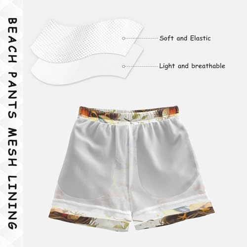 Pigsaly Boys Swim Trunks Chicken Rooster Eggs Boys Board Shorts Swimsuit Swimwear Summer Bathing Suit 2T Multicolor4