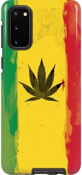 Skinit Pro Phone Case Compatible with Galaxy S20 - Marijuana Rasta Distressed Design