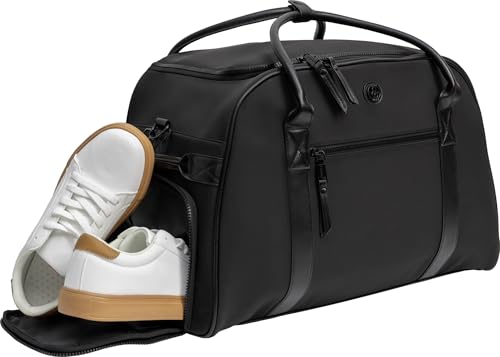 Joan & David 22 Inch Sport Nylon Duffle Bag with Shoe Compartment (Black)3