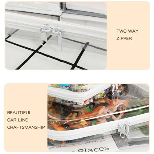 3 Pcs Zippered Transparent Cases，Clear Hard Pouch，Portable Double Zipper Hard Bag,Waterproof Clear Hard Shell Zipper Case for Cosmetic Storage, Snacks, Pencil Case (Small*3)3