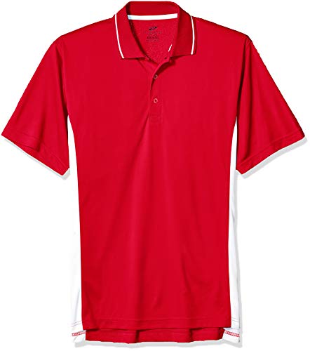 Clementine Men's ULTC-8406-Cool & Dry Sport Two-Tone Polo Shirt, red/White, 6X-Large