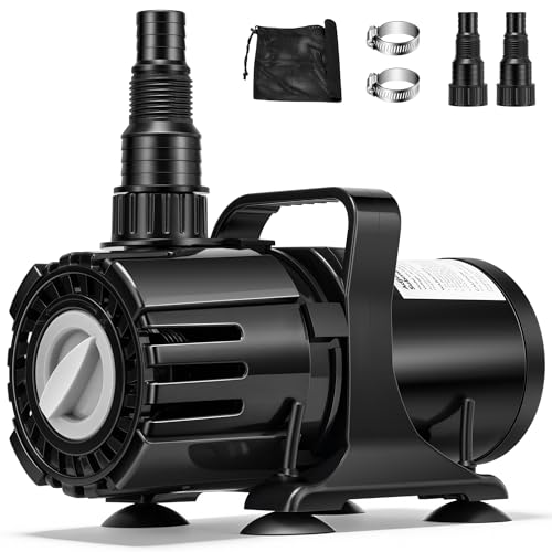 VIVOHOME 100W Adjustable Flow Submersible Water Pump, 700-1800GPH Stepless Flow Control, 14ft Max Lift, 180° Seamless Adjustable Nozzle and Barrier Pump Bag for Pond, Aquarium, Fountain, Waterfall