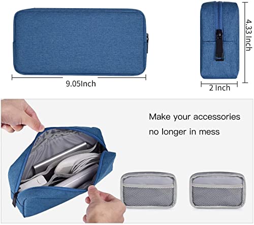 Image of Dynotrek Zipper 11.6 Laptop Sleeve /Case /Cover /Bag with Charger Pouch Compatible with Surface Pro 9 8 7 /Laptop Go 2 3, MacBook Air 11 /12, HP Asus Samsung Chromebook -Royal Blue