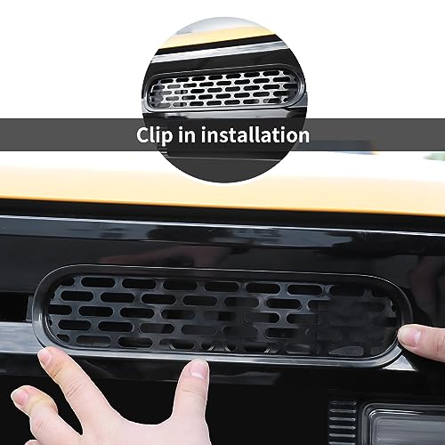Image of Front Grill Mesh Grille Inserts Cover Frame Trims Kit 6Pcs Fit for Ford Bronco 2021-2026 2 /4 Door Exterior Accessories (Black)