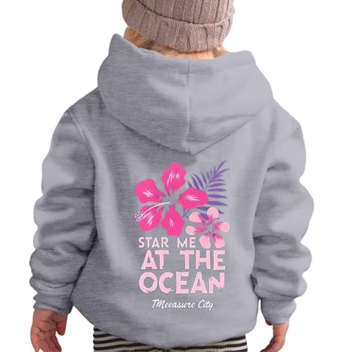 Boys Hoodie Oversized Fleece Long Sleeve Sweatshirts For Teen Girls Trendy With Pockets Warm Letter Print Fall Wearable Blanket Hoodie Kids Gray 5-6 Years First Day Of School Outfit For Girls