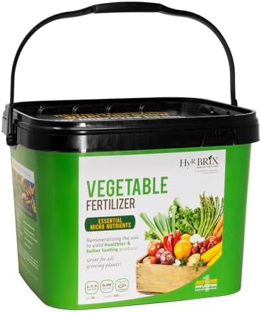 HyR BRIX Slow-Release 4-7-9 Vegetable Fertilizer, 20lb Bucket - Garden Fertilizer with Calcium & Sulfur - Essential Micronutrients for Healthier Produce - Made for Variety of Crops
