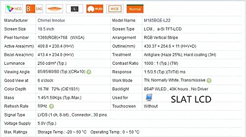 Miniatura 6 de Panel LCD de 18.5 pulgadas M185BGE-L22, pantalla de repuesto compatible para GAEMS Vanguard G190, con kit completo de placa de conductor