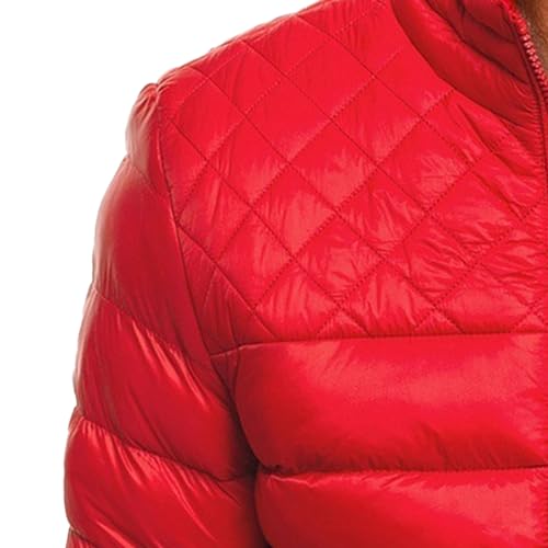 JEsilunmaMY Men's Diamond Stand Collar Puffer Jacket Winter Coat Quilted Padded Down Jacket Insulated Puffy Varsity Coat3