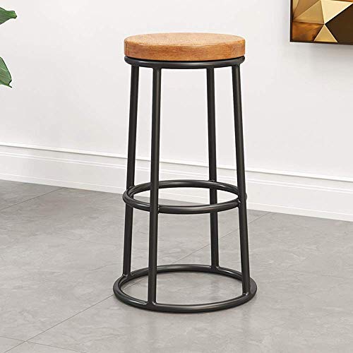 OEUBEQ Taburetes de Bar Silla de Comedor Minimalista Moderna | Taburetes de Bar nórdicos de Madera Maciza | Silla de café Personalizable de Hierro Forjado Antiguo Retro | Silla de Bar Tab