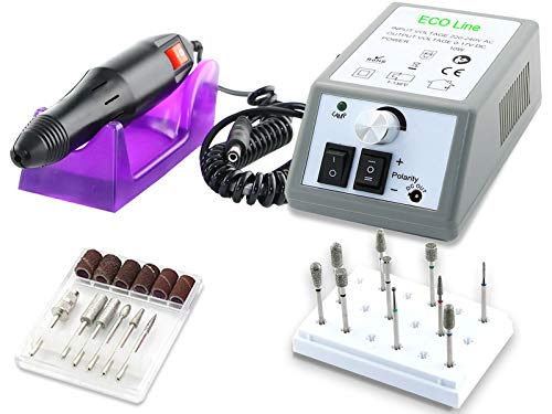 Preisvergleich Produktbild Elektrische Nagelfeile Nagelfräser Fußpflegegerät Fräser Maniküre Pediküre Schleifgeräte Set mit 10 verschiedenen Diamantschleifer für Hand / Fußpflege zur Hornhautentfernung und Naildesign