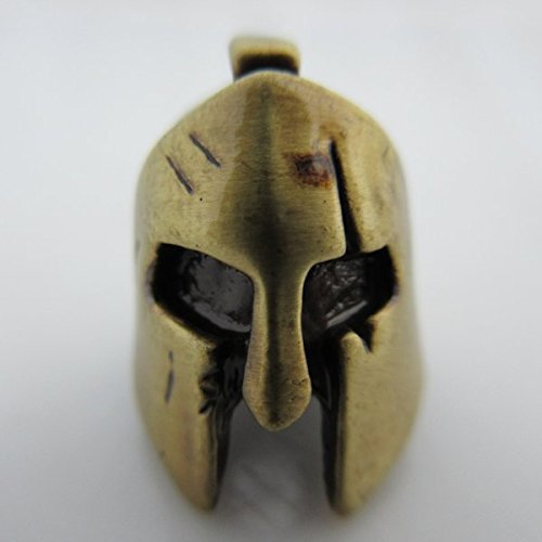 Jig Pro Shop Spartan Helmet Paracord/Lanyard Bead in Pewter w/Brass Plating by Sirin