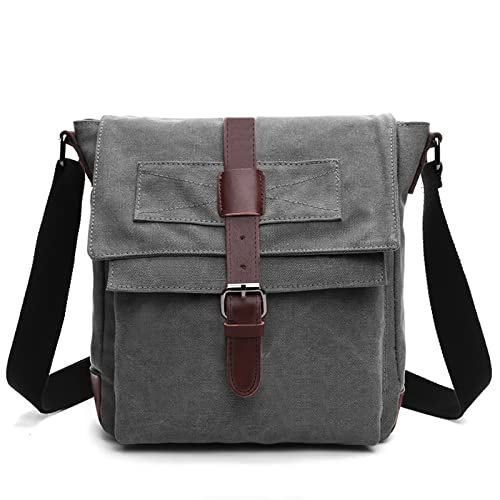 CHEREEKI Sac Homme Bandouliere Toile Durable avec Poches Multiples en pour L'école, le Travail et le Voyage Cover