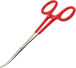 Aven 12014 Stainless Steel Hemostat Curved with Plastic Grips, 6