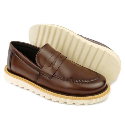Sapato Masculino Social Casual Oxford Derby Sola Tratorado Estilo Italiano (38, MARROM)