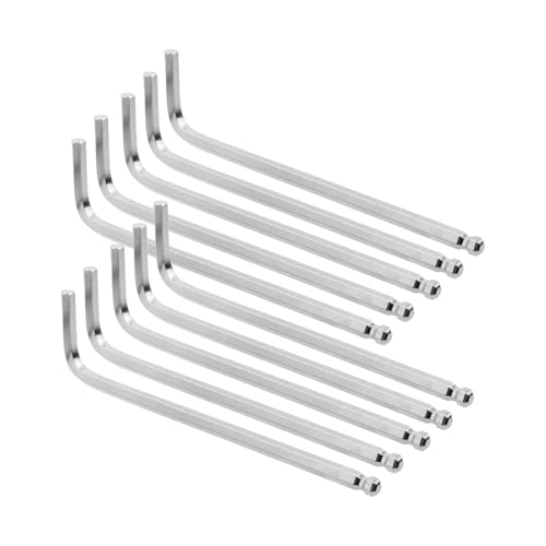 Rannb 3/16" Hex Key Wrench L Shape Allen Wrench CR-V Steel Long Arm Ball End Hexagon Spanner for Bike, Furniture,and DIY-10pcs