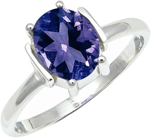 SILVERNROCK Tanzanite Lab Grown Gemstone Silver plated Meditation Ring Men & Wom