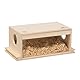 Ferplast Hamsterhaus, Mäuse, Zubehör Hamsterkäfig, Hamsterstreu, 29 x 15,3 x H 12 cm, Arcade Home Holzhaus für Hamster Mäuse
