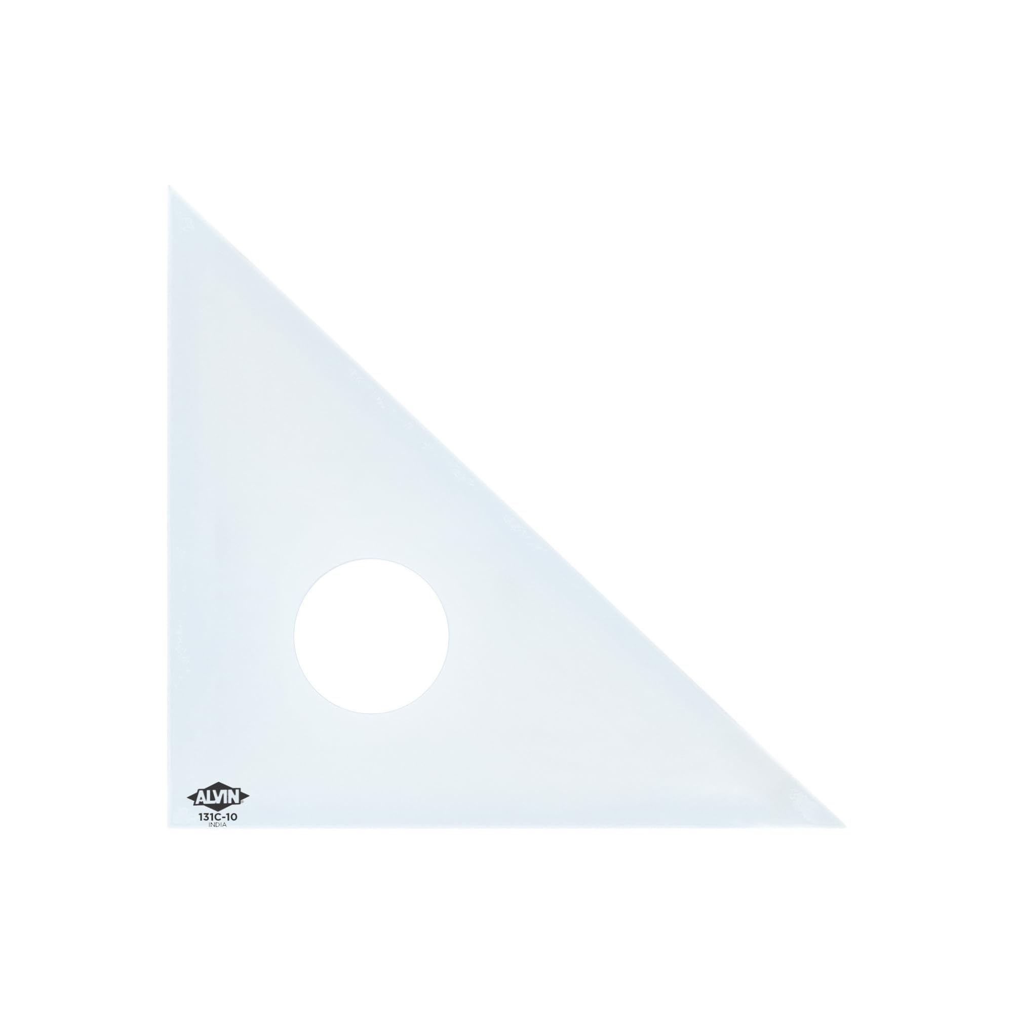 ALVIN Drafting Triangle, Clear Acrylic, 45/90 Degrees, 10 in, 131C-10