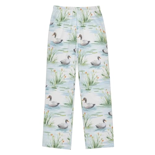 Woodland Duck Long Pajama Pants Elastic Waist PJ Bottoms with Pockets S A1116602