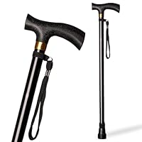 Gehstock mit Aluminiumfeder, ausziehbar, Farbe schwarz, verstellbar 74-95 cm, weicher Griff, bequem zu handhaben