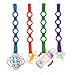 4PK Toy Safety Straps, Stretchable Silicone Pacifier Clips Baby Toddler Bottle Toy Harness Straps for Strollers, High Chair, Shopping Trolley,Cars,Hanging Baskets,Cribs,Bags