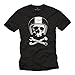 MAKAYA Calavera con Casco - Camiseta Motocross - Hombre Negra M