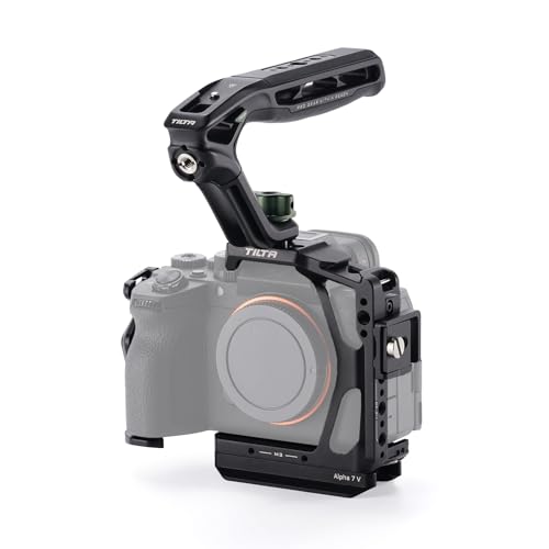 Image of Tilta Camera Cage Lightweight Kit for Alpha 7V, A7V, A7IV, A7R V | Xeno Top Handle | Arca-Swiss Baseplate for DJI Gimbals | Cold Shoe & 1 /4 inch-20 Mounting Points for Video Accessories | Black