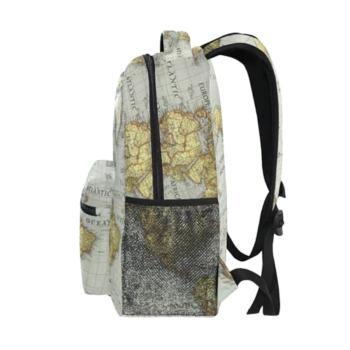 Image of Nander Backpack Travel World Map Painting School Bookbags Shoulder Laptop Daypack College Bag for Womens Mens Boys Girls, World Map, 11.4x6.9x16in, Daypack Backpacks