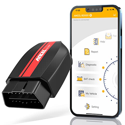 ANCEL BD500Pro OBD2 Bluetooth 5.0 Adapter Scanner voor VW/Audi/Skoda/Seat Auto Diagnostische EOBD OBDII Auto Diagnostisch Hulpprogramma met EPB Remblok Vervanging Throttle Leren Service Reset