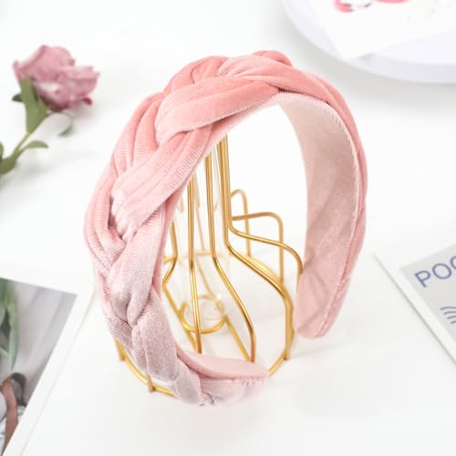 Image of DRESHOW Velvet Braided Headband Women Hair Hoop Elastic Hair Bands Fashion Headbands for Women