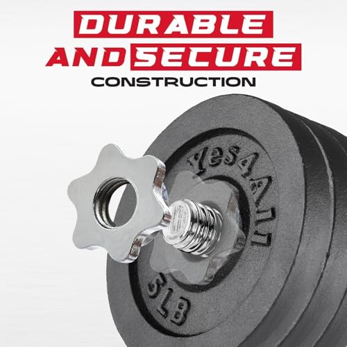 Image of Yes4All Old School Adjustable Dumbbell Set with Weight Plates, Star Lock Collars /Connector, 40lbs to 200lbs Adjustable Weight Plates Set