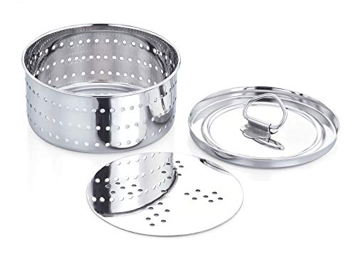 Crommie Stainless Steel Round Shape Paneer/Tofu/Cheese Maker Mould Machine Hard Presse Mold KIt For Paneer/Cheese Making (500ml)