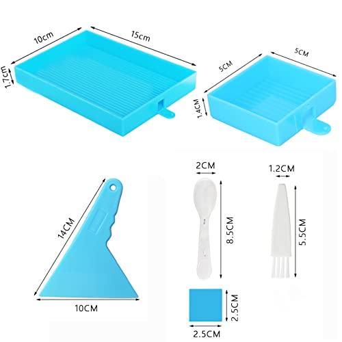 Image of FIYO Art Painting Beads Sorting Storage Containers, Diamond Painting Pen Accessories Diamond Painting Tray Organizer, Diamond Painting Storage Containers for Rhinestones(Blue-set2)
