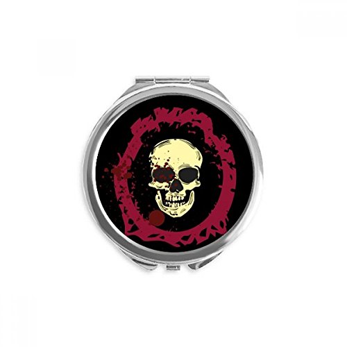 Miroir de poche maquillage crâne halloween portable multicolore pour sac à main